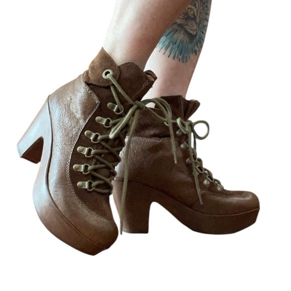 Kork ease militaire maya platform brown boots-8 - Picture 1 of 10